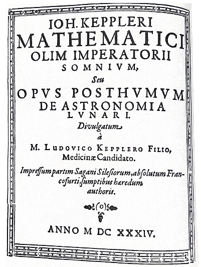 Cover page of the 1634 edition of the _Somnium_