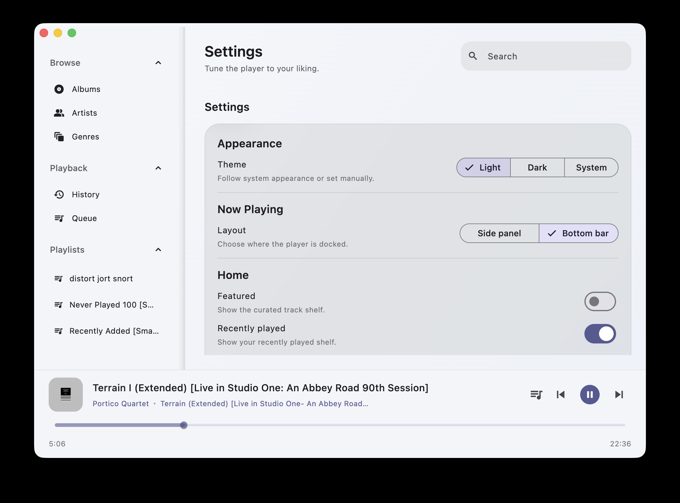 Coppelia settings and themes